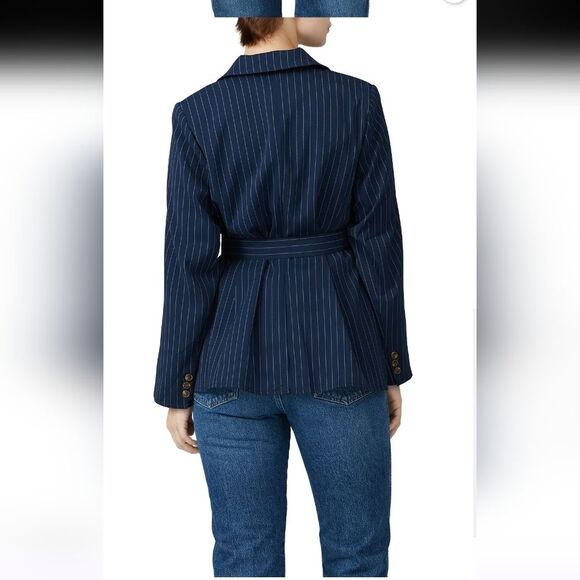 Jason Wu X Eloquii Navy Pinstripe Blazer Size 16 - Picture 2 of 5